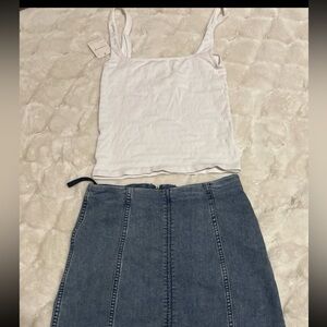 Three people top and skirt size 4- M-L